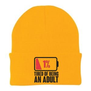 Funny Tired Of Being An Adult Low Battery Knit Cap Winter Beanie