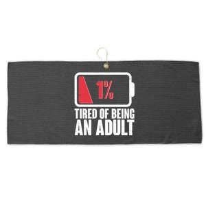 Funny Tired Of Being An Adult Low Battery Large Microfiber Waffle Golf Towel