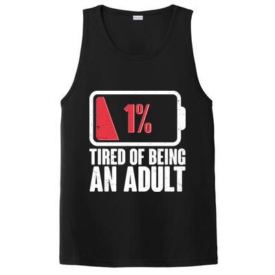 Funny Tired Of Being An Adult Low Battery PosiCharge Competitor Tank