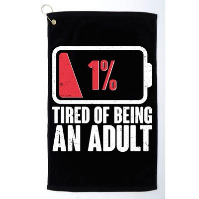Funny Tired Of Being An Adult Low Battery Golf Towel