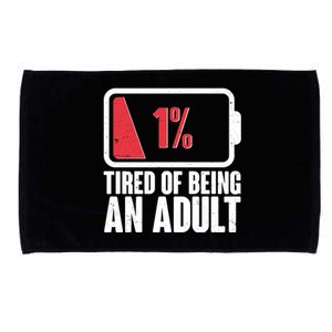 Funny Tired Of Being An Adult Low Battery Microfiber Hand Towel