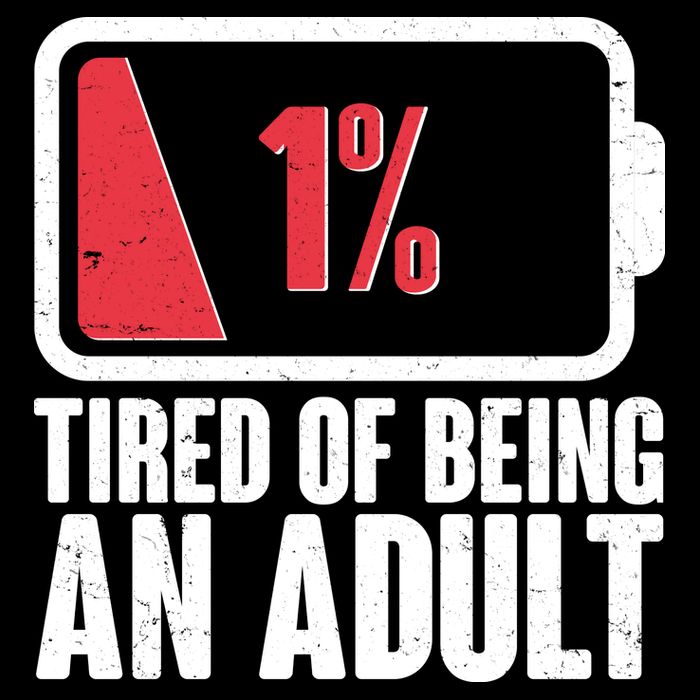 Funny Tired Of Being An Adult Low Battery Zip Tote Bag