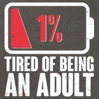 Funny Tired Of Being An Adult Low Battery Cotton Canvas Backpack