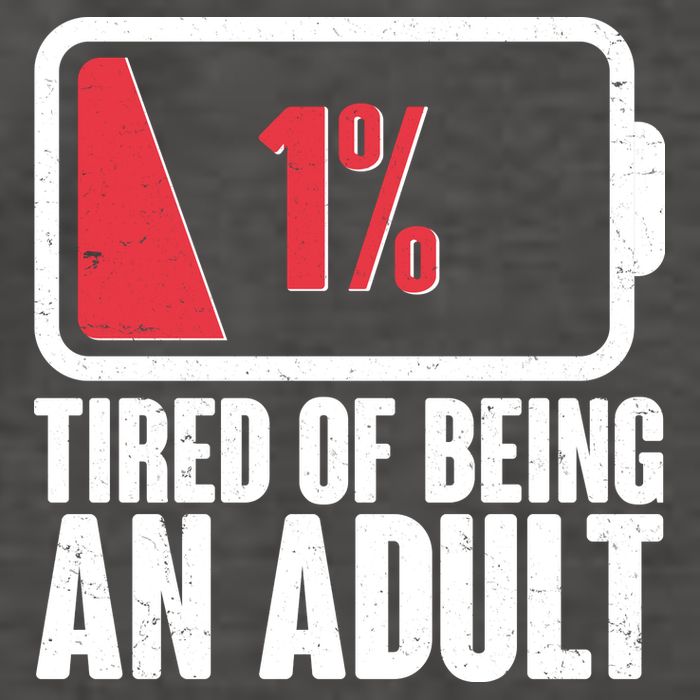 Funny Tired Of Being An Adult Low Battery Vector Backpack