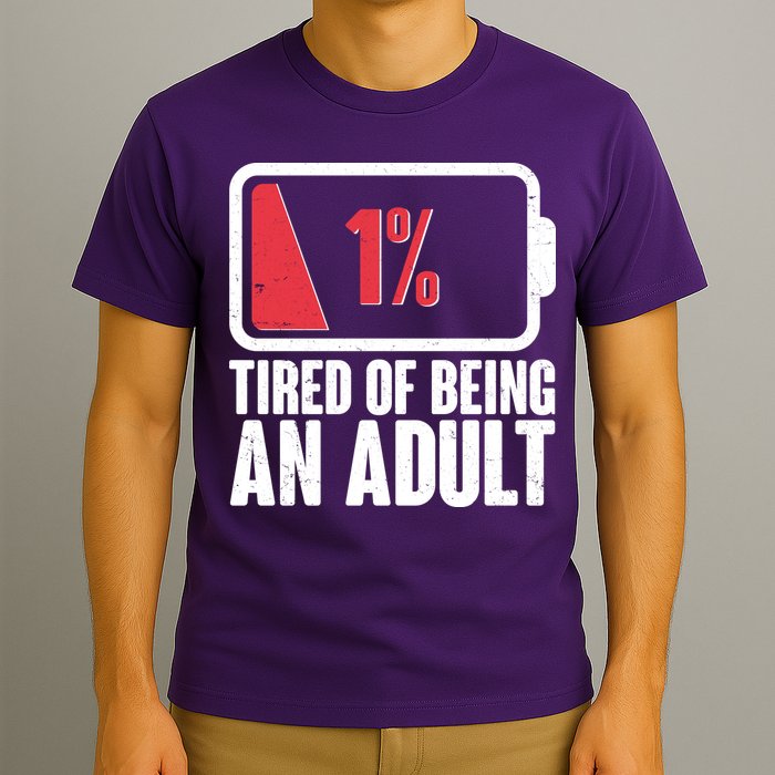 Funny Tired Of Being An Adult Low Battery T-Shirt