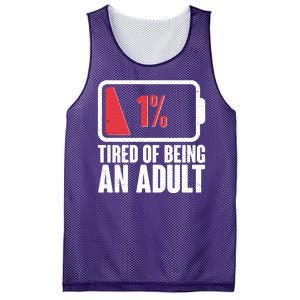 Funny Tired Of Being An Adult Low Battery Mesh Reversible Basketball Jersey Tank