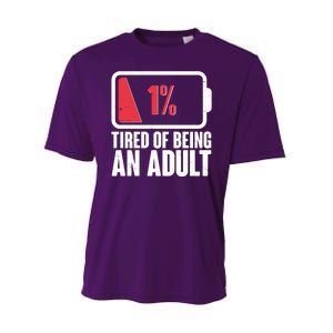 Funny Tired Of Being An Adult Low Battery Performance Sprint T-Shirt