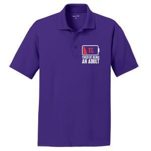 Funny Tired Of Being An Adult Low Battery PosiCharge RacerMesh Polo