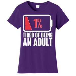 Funny Tired Of Being An Adult Low Battery Women's T-Shirt