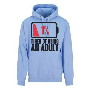 Funny Tired Of Being An Adult Low Battery Unisex Surf Hoodie