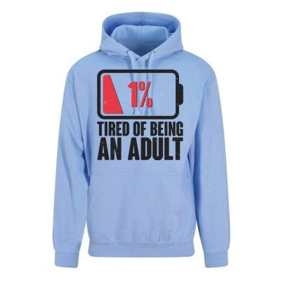 Funny Tired Of Being An Adult Low Battery Unisex Surf Hoodie