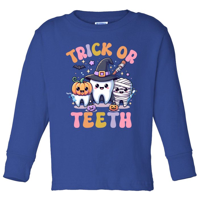 Funny Trick Or Th Halloween Dental Hygienist Or Assistant Cool Gift Toddler Long Sleeve Shirt