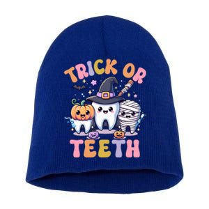 Funny Trick Or Th Halloween Dental Hygienist Or Assistant Cool Gift Short Acrylic Beanie