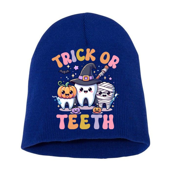 Funny Trick Or Th Halloween Dental Hygienist Or Assistant Cool Gift Short Acrylic Beanie