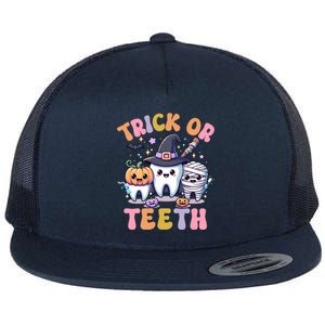 Funny Trick Or Th Halloween Dental Hygienist Or Assistant Cool Gift Flat Bill Trucker Hat