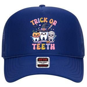 Funny Trick Or Th Halloween Dental Hygienist Or Assistant Cool Gift High Crown Mesh Back Trucker Hat