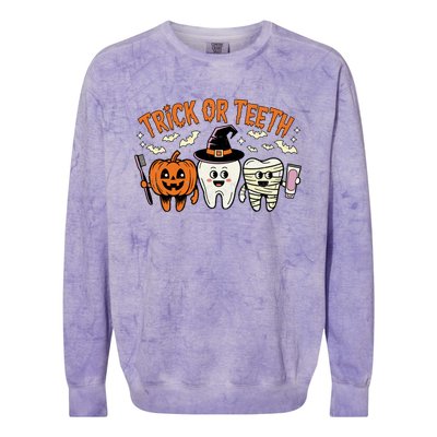 Funny Trick Or Th Halloween Dental Hygienist Or Assistant Gift Colorblast Crewneck Sweatshirt