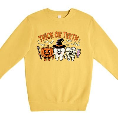 Funny Trick Or Th Halloween Dental Hygienist Or Assistant Gift Premium Crewneck Sweatshirt