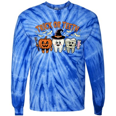 Funny Trick Or Th Halloween Dental Hygienist Or Assistant Gift Tie-Dye Long Sleeve Shirt