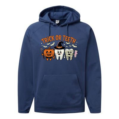 Funny Trick Or Th Halloween Dental Hygienist Or Assistant Gift Performance Fleece Hoodie