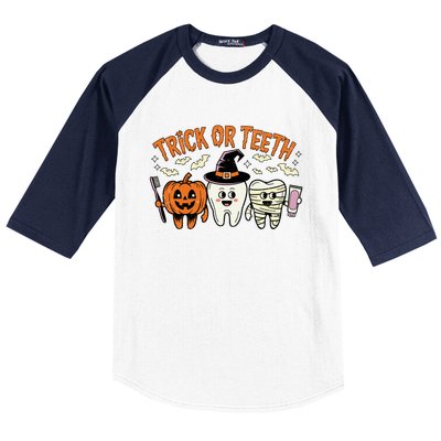 Funny Trick Or Th Halloween Dental Hygienist Or Assistant Gift Baseball Sleeve Shirt