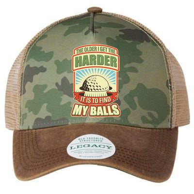 Funny The Older I Get The Harder It Is To Find My Balls Golfing Legacy Tie Dye Trucker Hat
