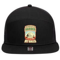 Funny The Older I Get The Harder It Is To Find My Balls Golfing 7 Panel Mesh Trucker Snapback Hat