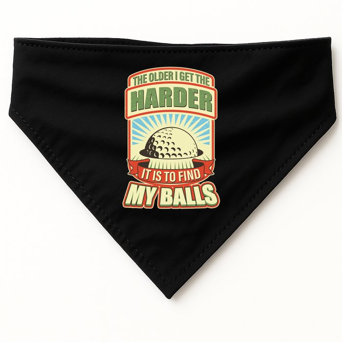 Funny The Older I Get The Harder It Is To Find My Balls Golfing USA-Made Doggie Bandana