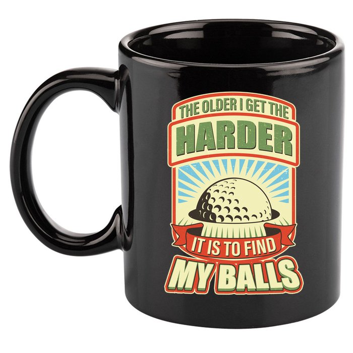 Funny The Older I Get The Harder It Is To Find My Balls Golfing 11oz C Handle Ceramic Mug