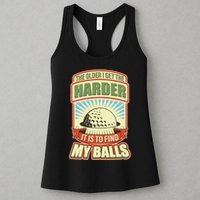 Funny The Older I Get The Harder It Is To Find My Balls Golfing Womens Tank Top