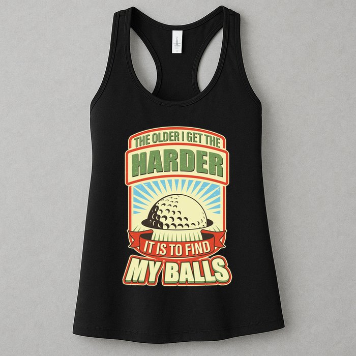 Funny The Older I Get The Harder It Is To Find My Balls Golfing Womens Tank Top