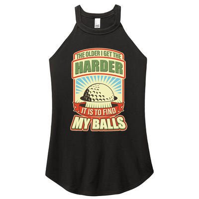Funny The Older I Get The Harder It Is To Find My Balls Golfing Women's Perfect Tri Rocker Tank