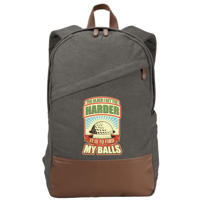 Funny The Older I Get The Harder It Is To Find My Balls Golfing Cotton Canvas Backpack