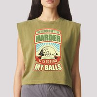 Funny The Older I Get The Harder It Is To Find My Balls Golfing Garment-Dyed Women's Muscle Tee