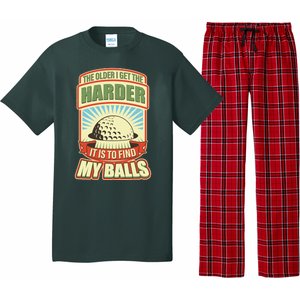 Funny The Older I Get The Harder It Is To Find My Balls Golfing Pajama Set