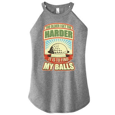 Funny The Older I Get The Harder It Is To Find My Balls Golfing Women's Perfect Tri Rocker Tank