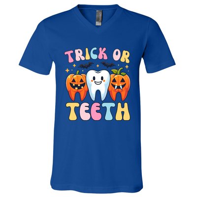 Funny Trick Or Th Halloween Dental Hygienist Or Assistant Gift V-Neck T-Shirt