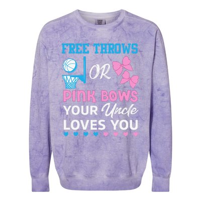 free throws or pink bows Uncle loves you gender reveal Colorblast Crewneck Sweatshirt