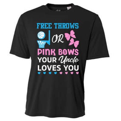 free throws or pink bows Uncle loves you gender reveal Cooling Performance Crew T-Shirt