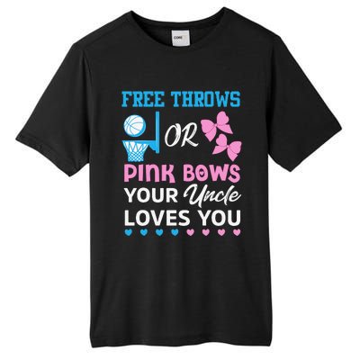 free throws or pink bows Uncle loves you gender reveal Tall Fusion ChromaSoft Performance T-Shirt