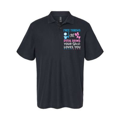 free throws or pink bows Uncle loves you gender reveal Softstyle Adult Sport Polo