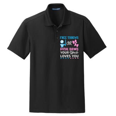 free throws or pink bows Uncle loves you gender reveal Dry Zone Grid Polo