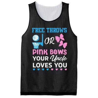 free throws or pink bows Uncle loves you gender reveal Mesh Reversible Basketball Jersey Tank