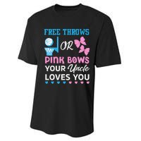 free throws or pink bows Uncle loves you gender reveal Performance Sprint T-Shirt