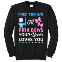 free throws or pink bows Uncle loves you gender reveal Tall Sweatshirt