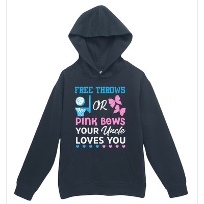 free throws or pink bows Uncle loves you gender reveal Urban Pullover Hoodie