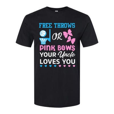 free throws or pink bows Uncle loves you gender reveal Softstyle CVC T-Shirt