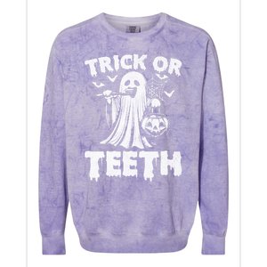 Funny Trick Or Th Halloween Dental Hygienist Or Assistant Gift Colorblast Crewneck Sweatshirt