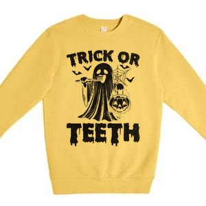 Funny Trick Or Th Halloween Dental Hygienist Or Assistant Gift Premium Crewneck Sweatshirt