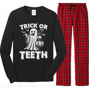 Funny Trick Or Th Halloween Dental Hygienist Or Assistant Gift Long Sleeve Pajama Set